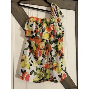SWIM by Cacique Sz 26 Artsy Ruffled One Shoulder Tankini TOP Wireless Power net